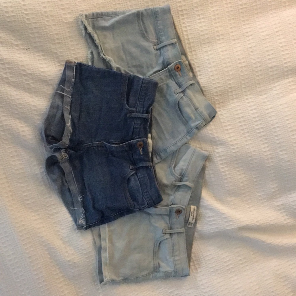 {Abercrombie kids} denim shorts set of 3